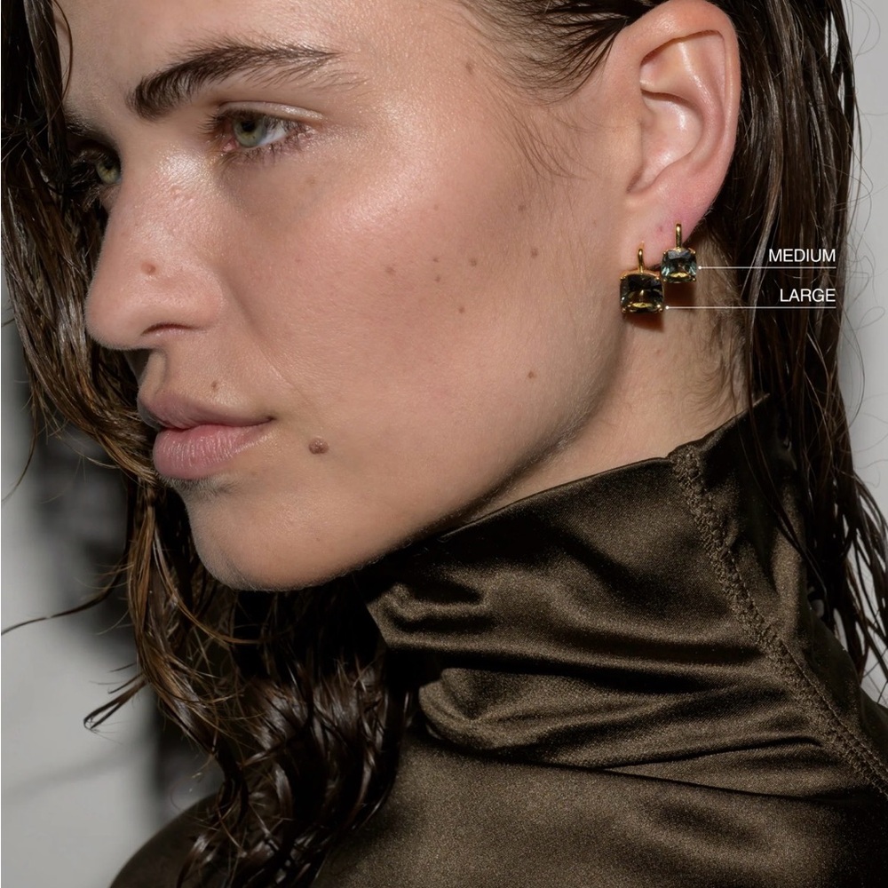 Dorsey PORTER CUSHION-CUT EARRINGS IN LAB MOSS GREEN TOURMALINE